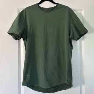 BYLT (M) Green Drop-Cut Signature Loose Fit T-Shirt